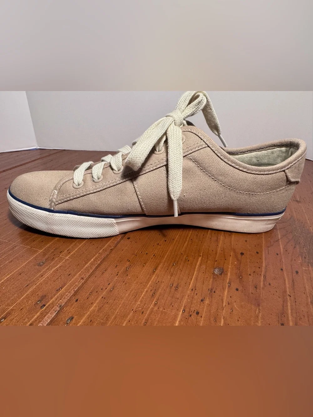 RALPH LAUREN POLO Clifton Khaki Canvas Sneakers/Shoes - Men's Size 9.5D